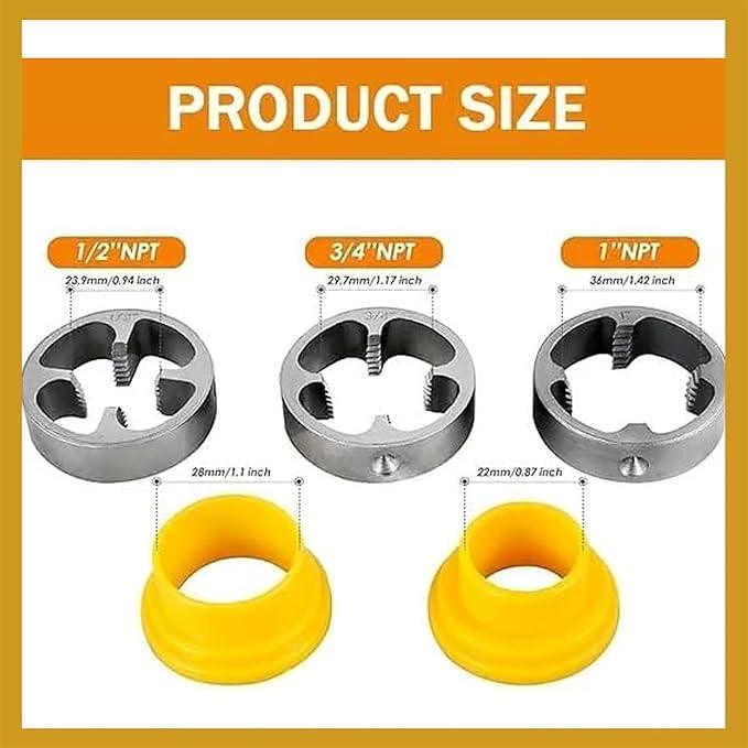 🌲Electric Drill Compatible PVC Pipe Threader Kit with Various Die Sizes