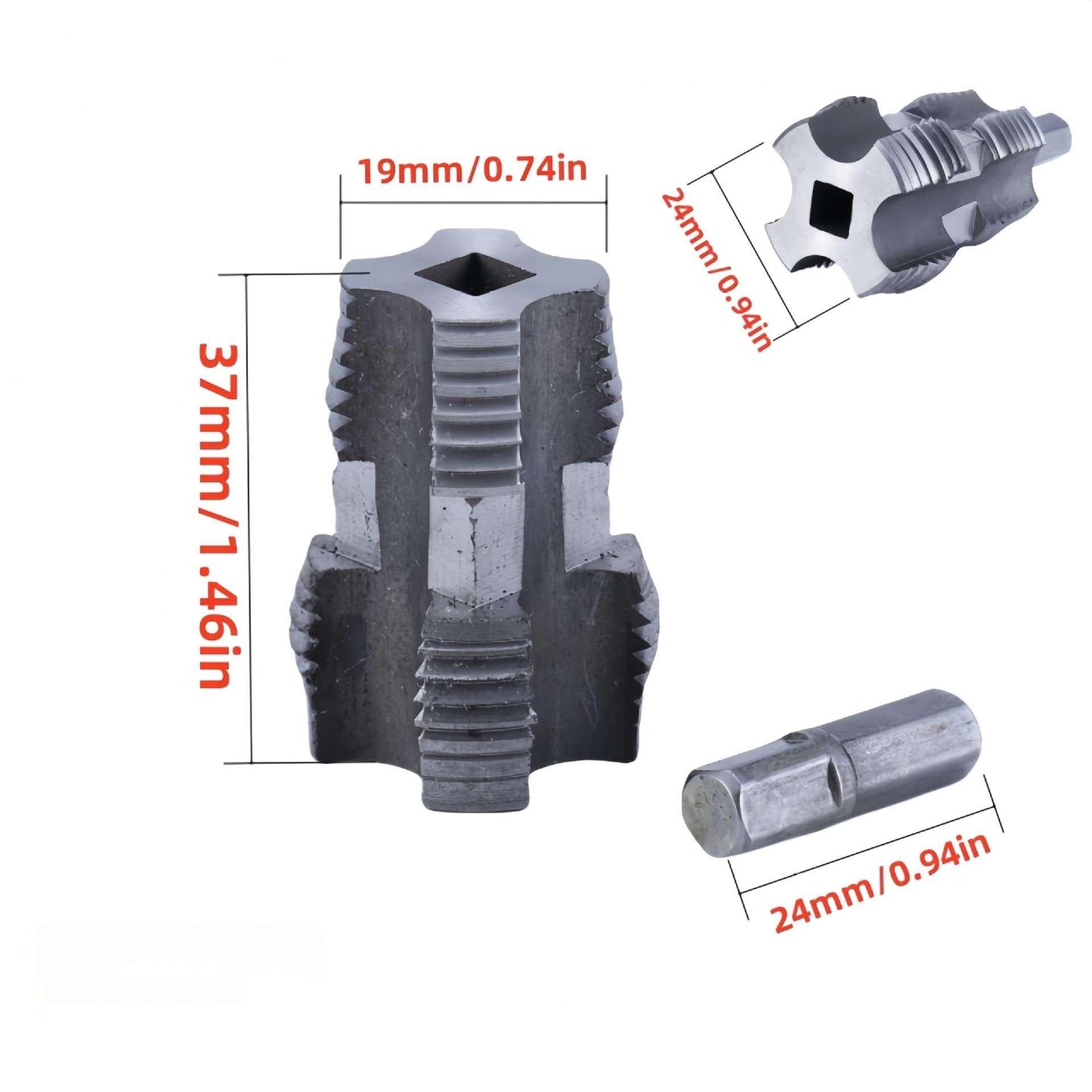 🌲Electric Drill Compatible PVC Pipe Threader Kit with Various Die Sizes