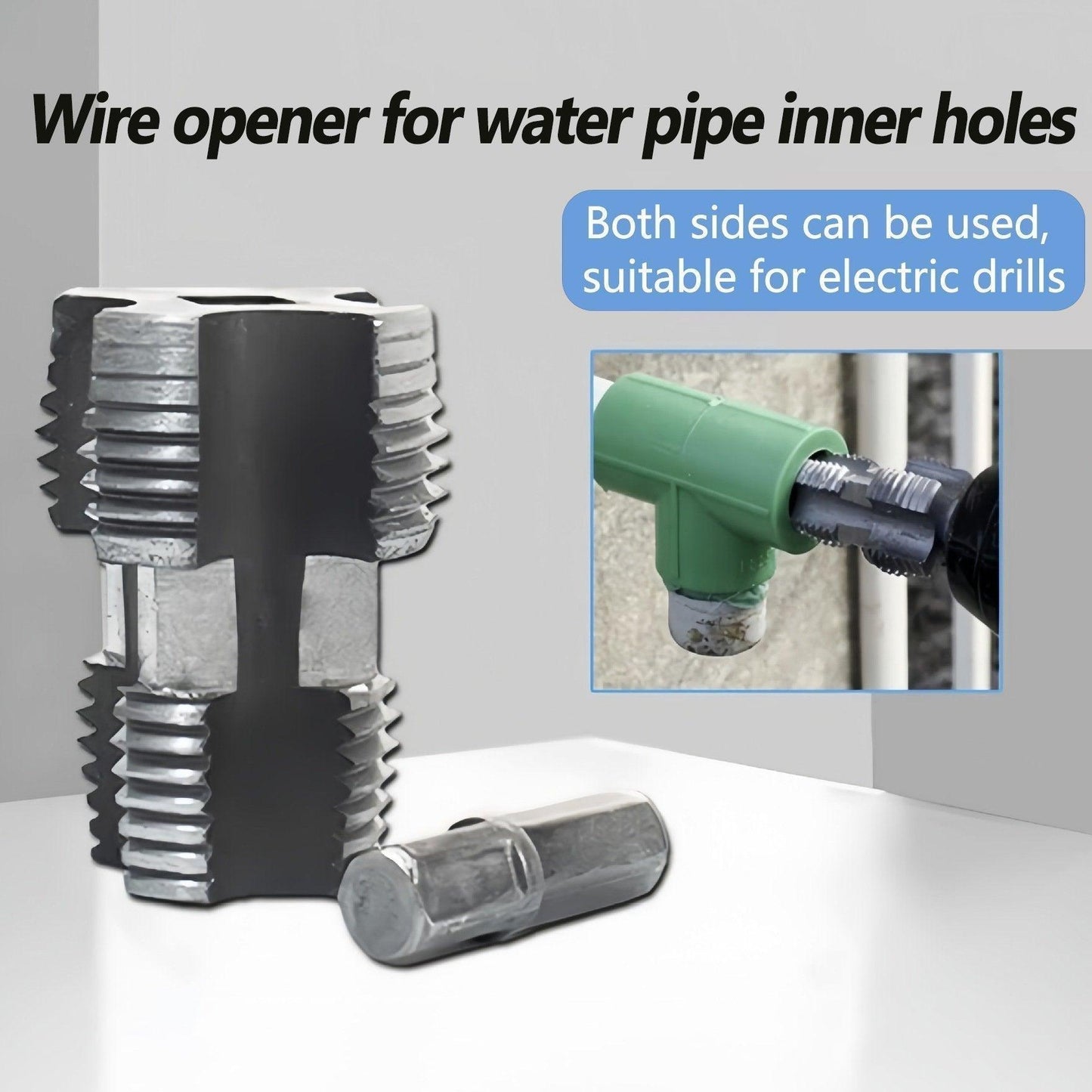 🌲Electric Drill Compatible PVC Pipe Threader Kit with Various Die Sizes