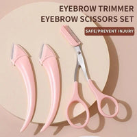 BUY 1 SET: Eyebrow scissors with comb*1+Meniscus eyebrow trimmer*2