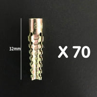 70 Pcs 8mm Expansion Tube (Golden)