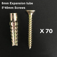 🔥70 Pcs 8mm Expansion tube (Golden) + 70 Pcs  5*40mm Screws (Golden)🔥
