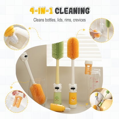 ✨4-in-1 Silicone Bottle Cleaning Brush with Long Handle