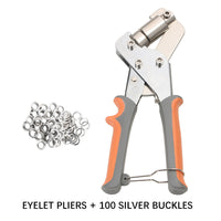 Eyelet Pliers + 100 silver buckles