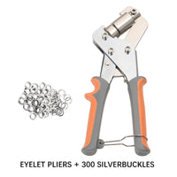 Eyelet Pliers + 300 silver buckles